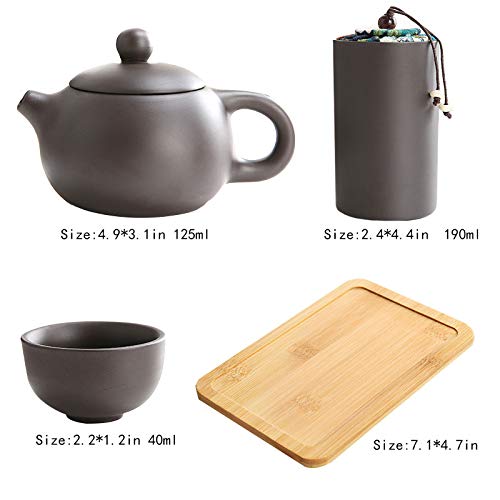 Portable Travel Kungfu Teapot Handmade Tea Set Purple Clay Teapot Ceramic Teapot Teacups