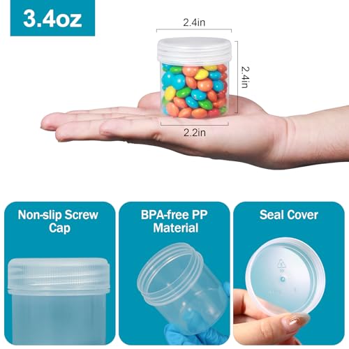 TSA Approved Wide Mouth Travel Size Containers (4 Count)