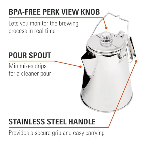 Percolator Coffee Pot I Glacier Stainless Steel Ultra (28 Count)