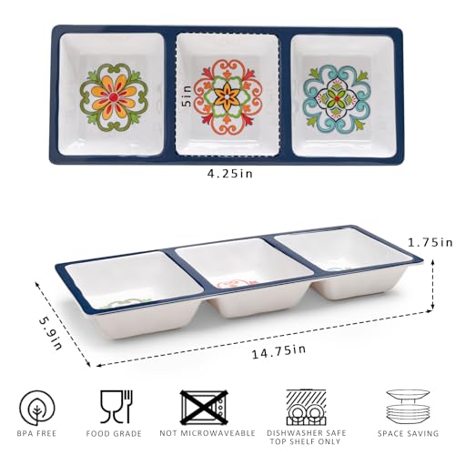 3 Section Divided Serving Trays (2 Count)