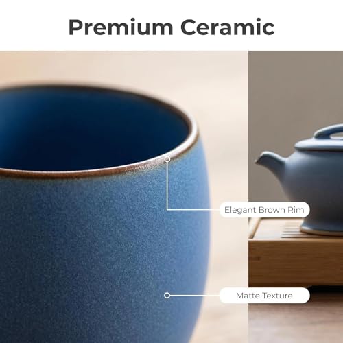 Brand Handcrafted Blue Ceramic Tea Set