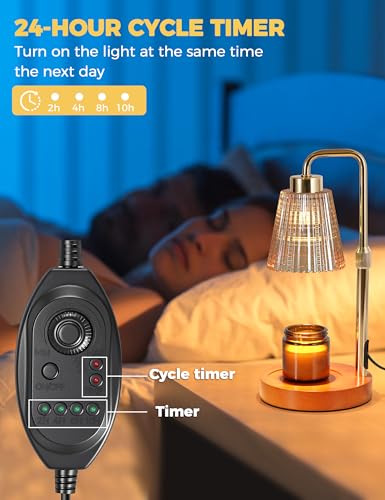 Modern Candle Warmer Lamp with 24h Cycle Timer