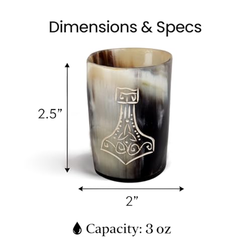 Viking Horn Shot Glasses Set of 4 (4 Count)