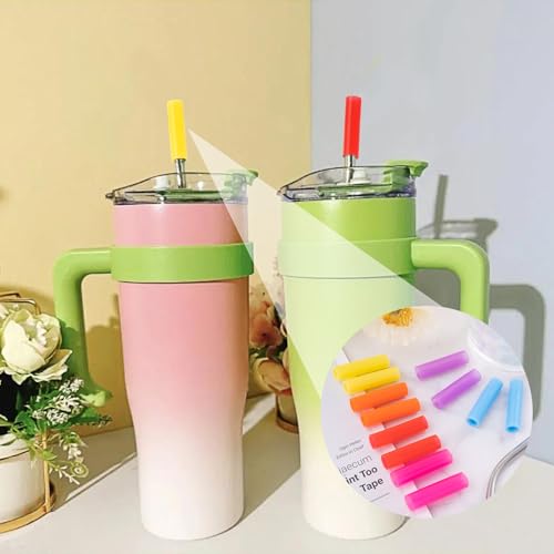 12pcs Food Grade Silicone Metal Straw Tips (12 Count)