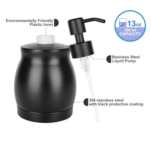 Black Stainless Steel Soap Dispenser