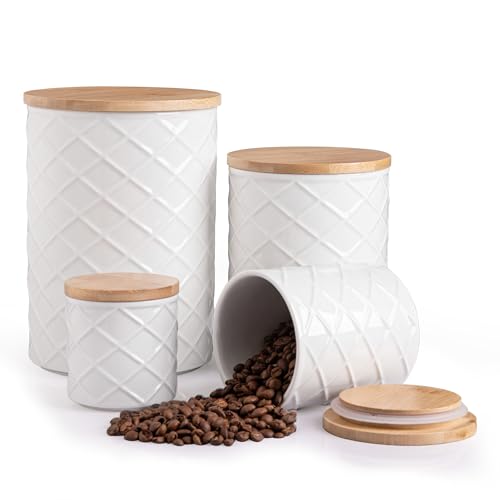 Sweejar Ceramic Canisters Sets for Kitchen Countertop