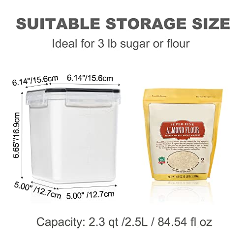 Medium Food Storage Containers with Lids Airtight 2.5L (3 Count)