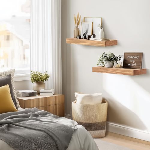 Solid Wood Floating Shelves (2 Count)