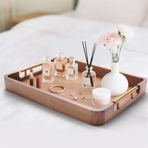 Acacia Wood Serving Tray with Handles