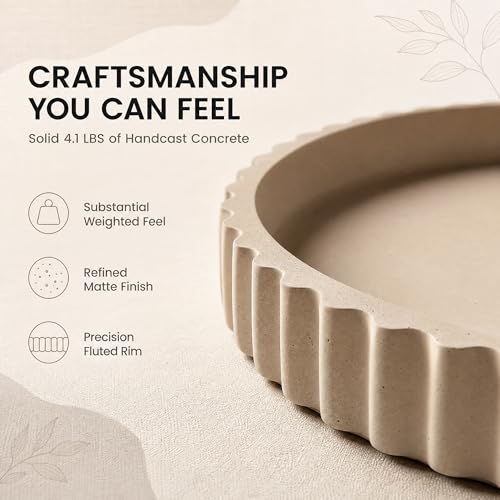 11 Inch Concrete Round Tray Home Decor for Coffee Table Decor