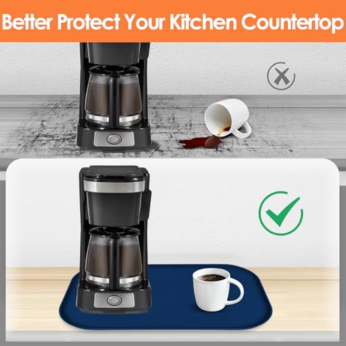 Silicone Coffee Maker Mat with Lip for Countertops