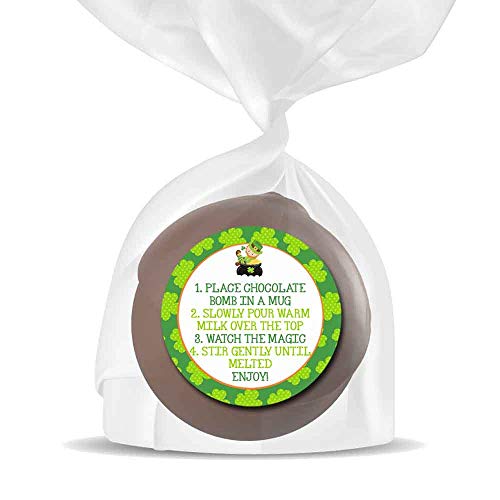 Lucky Leprechaun & Rainbow Themed Happy St. Patrick's Day Hot Cocoa Bomb Packaging Sticker Labels
