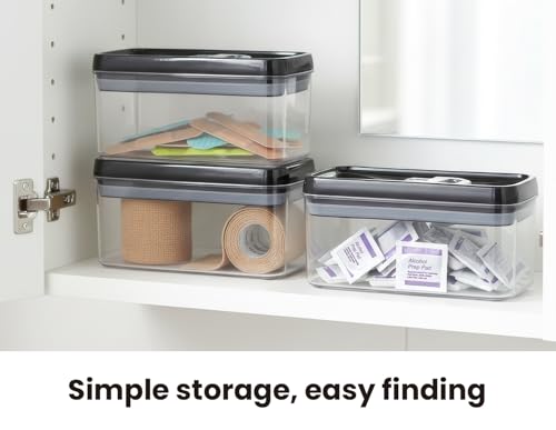 Flip Tite Food Storage Container with Lid 4” RECTANGLE Airtight Ring Flip Lock Top (3 Count)
