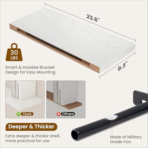 24 Inch Floating Shelves (2 Count)