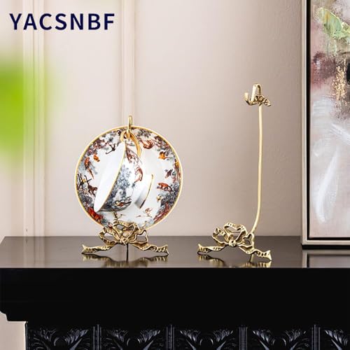 1Pcs Brass Teacup and Saucer Display Stand