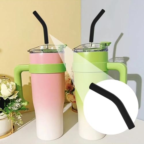 6pcs Food Grade Silicone Metal Straw Tips (6 Count)