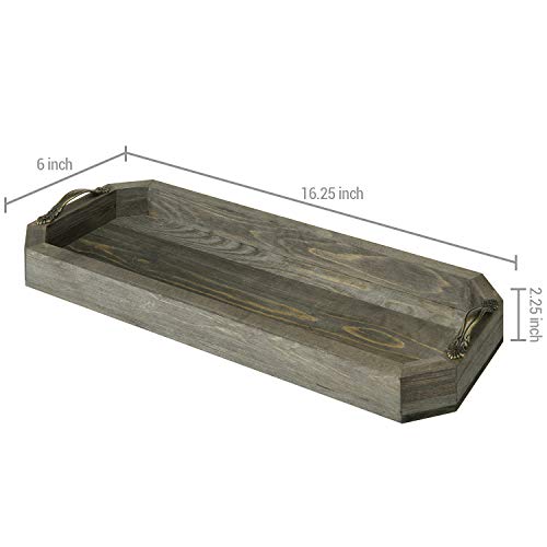 Rustic Gray Wood Vanity Tray