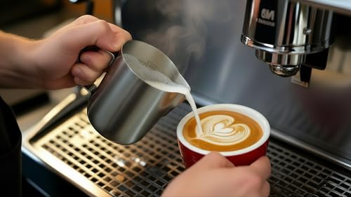 12 Oz Etched Milk Frothing Pitcher Latte Art Espresso Stainless