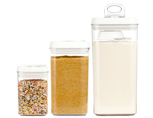 Flip Tite Acrylic Food Storage Container with Lid 6” XL Air Tight Ring Seal Flip Top (3 Count)