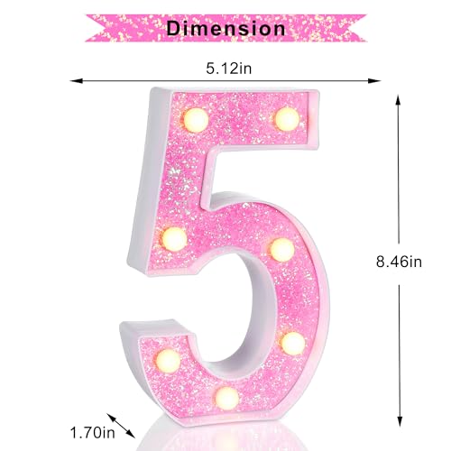 Pink Light up Letters (5 Count)