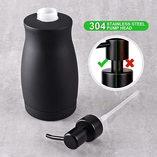 Stainless Steel Countertop Matte Black Soap Dispenser Liquid Bottle for Kitchen & Bathroom Hand Dish Lotion