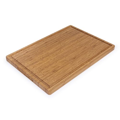 Bamboo Cutting Board with Handles and Juice Grooves