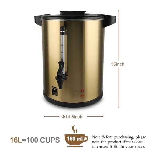 100 Cup Coffee Urn Stainless Steel Large Electric Coffee Maker (100 Count)