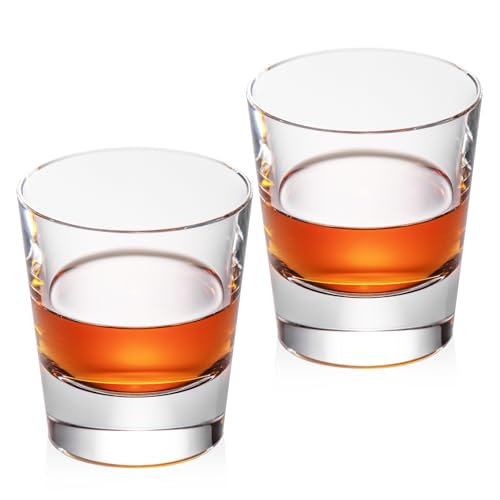 Crystal Whiskey Glasses Set of 2 Hand Blown Old Fashioned Glasses (2 Count)