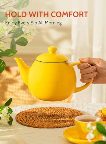 Teapot Porcelain Tea Pot with Stainless Steel Infuser