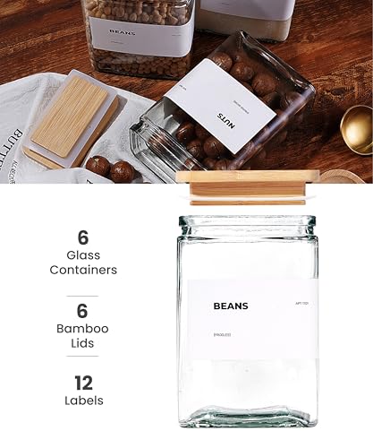 Glass Storage Jars with Bamboo Lid