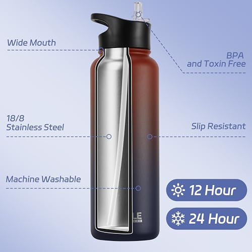 40oz Stainless Steel Water Bottle