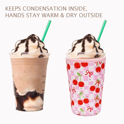 Reusable Insulated Neoprene Iced Coffee Cup Sleeve (3 Count)