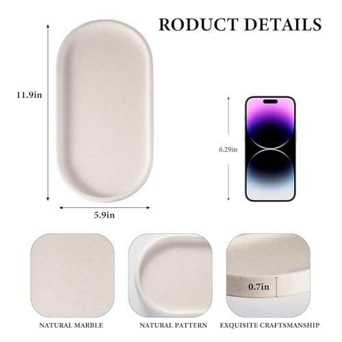 Creamy White Marble Tray for Bathroom