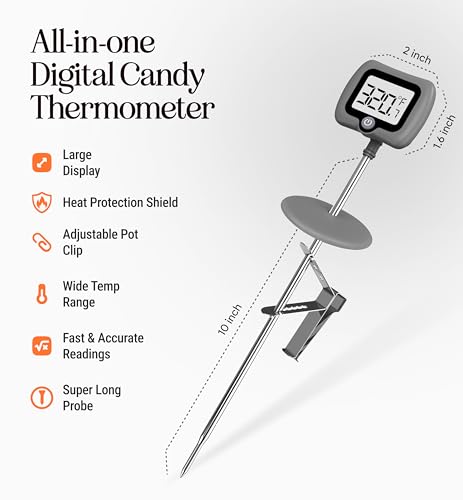 Digital Candy Thermometer with Pot Clip