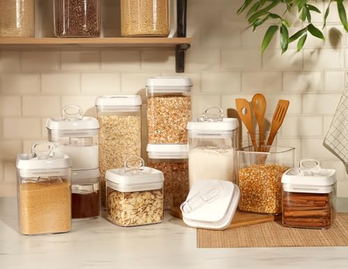 Flip Tite Food Storage Container with Scoop & Lid 5" LARGE Airtight Ring Top (10 Count)