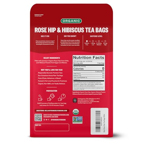 Organic Rosehips Tea (100 Count)