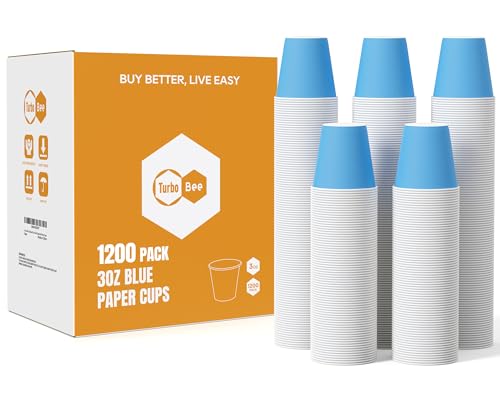 1200 Pack 3oz Disposable Paper Cups Blue Small Bathroom Cups Bulk (1200 Count)