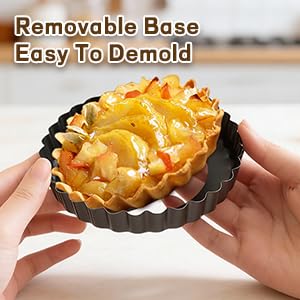 6 Pack 5 Inch Mini Tart Pans with Removable Bottom (6 Count)
