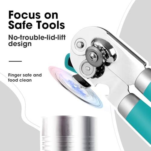 Heavy Duty Hand Can Opener Manual with Magnet Lid Remover