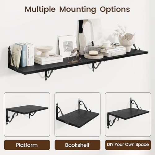 12 Inch Deep Floating Shelves for Wall (2 Count)