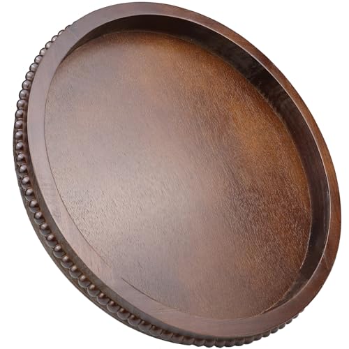 Wood Decorative Serving Tray with Bead