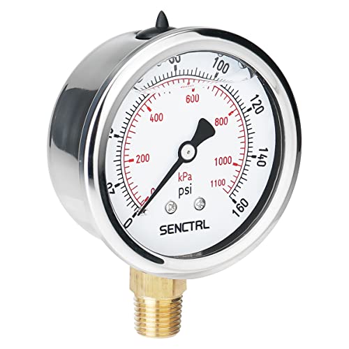 160 Psi Lead Free Glycerin Liquid Filled Low Water Pressure Gauge