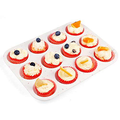 Silicone Muffin Pan for Baking Regular 12 Cups Cupcake Pans Muffin Tin Non