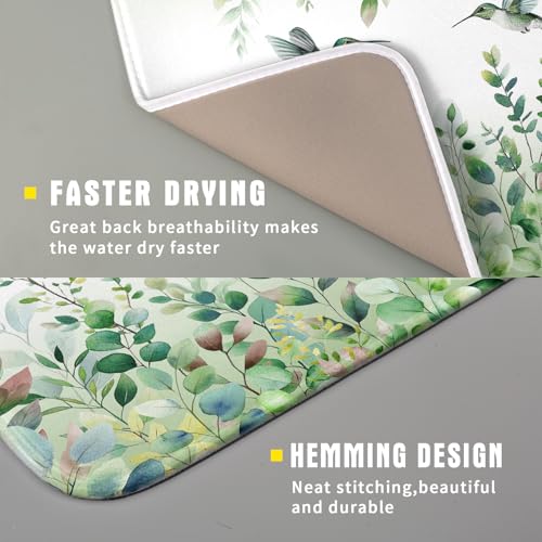 Hummingbird Dish Drying Mat for Kitchen Countertop