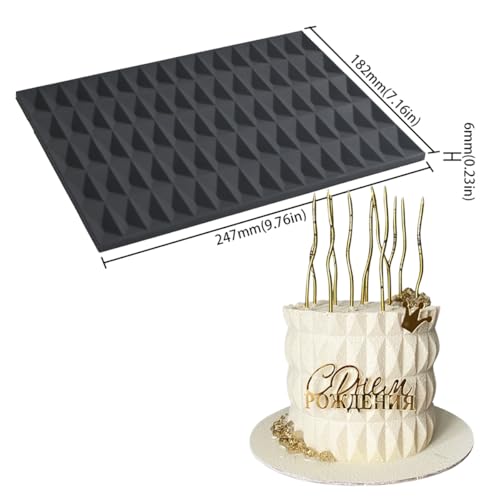 Silicone Lace Cake Mold Cube Pattern Fondant Impression Mat for Baking