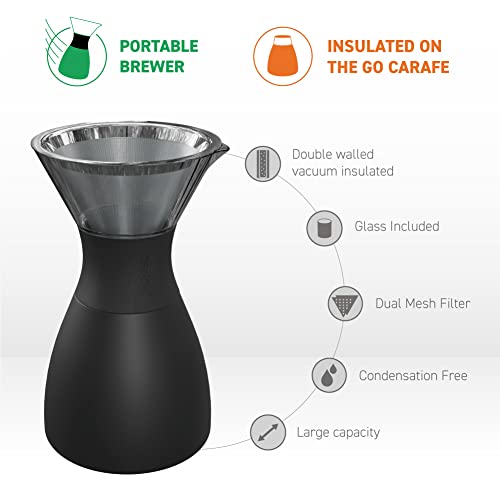 Black Insulated Pour Over Coffee Maker