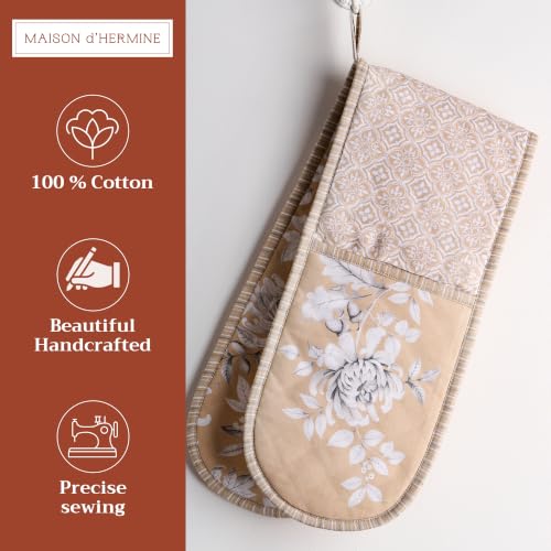 Double Oven Mitts 100% Cotton Double Oven Glove