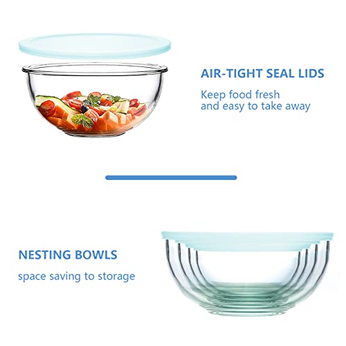 8 Piece Glass Bowls with Lids (8 Count)