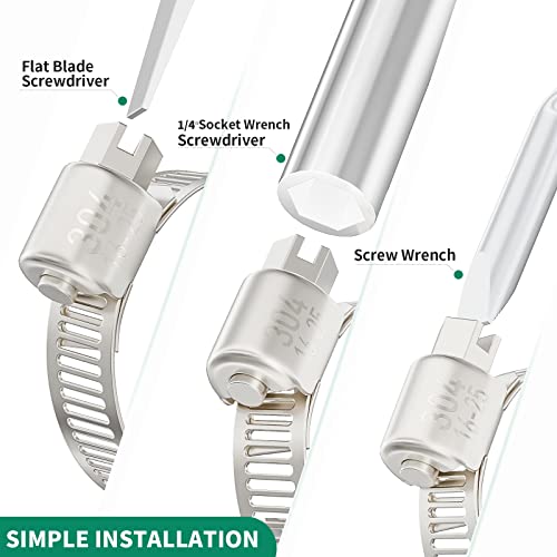 10PCS Hose Clamps Stainless Steel Adjustable 1