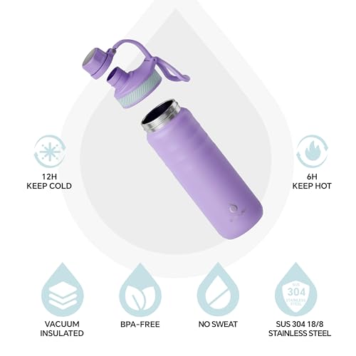 24oz Stainless Insulated Bottle with 2 Leak